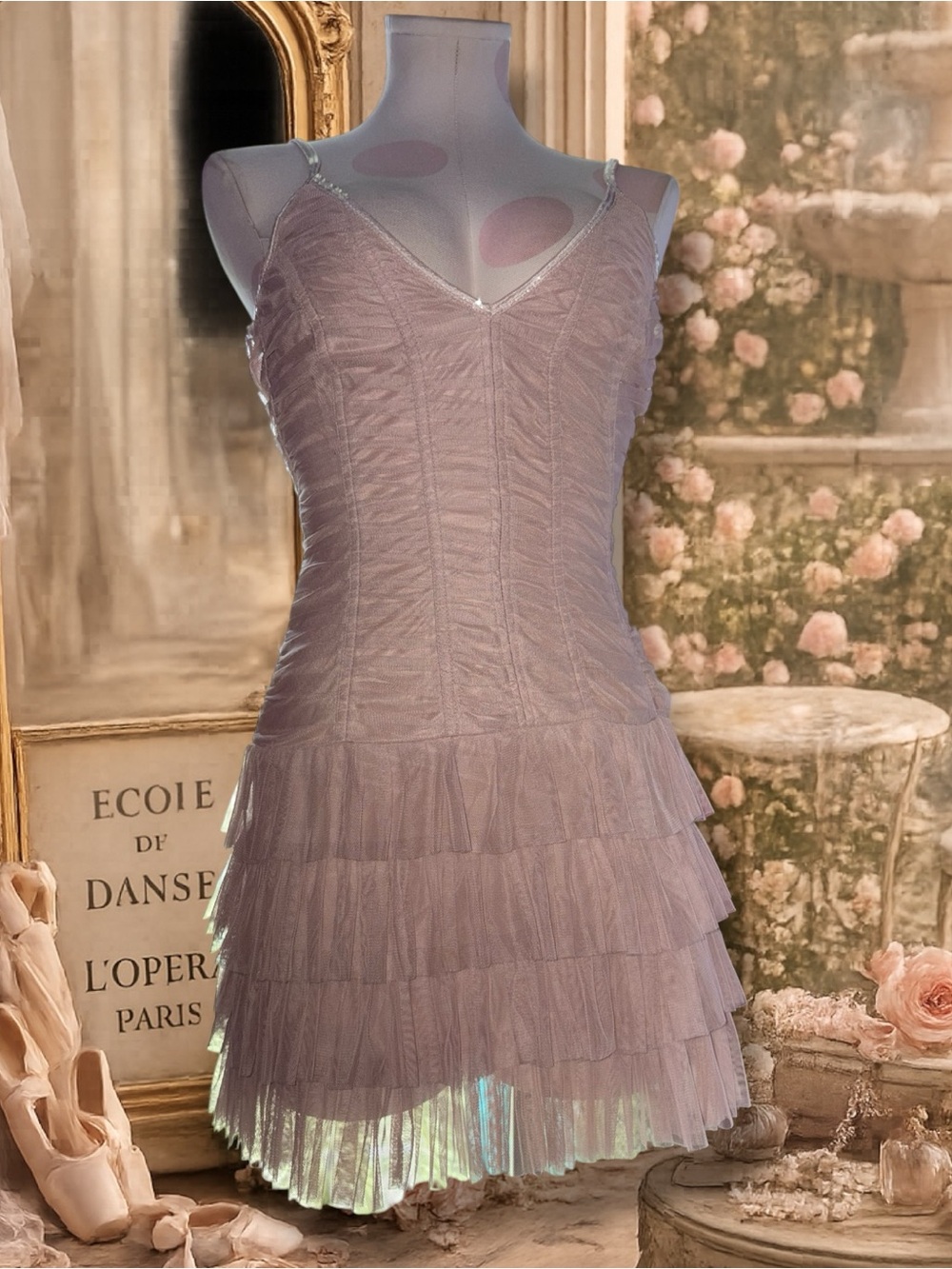 Divided by H&M Pink Tiered Tulle Mini Dress - Picture 2 of 8